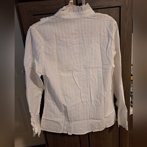 ♥️New stand collar ruffles textured shirt - Picture 13 of 16